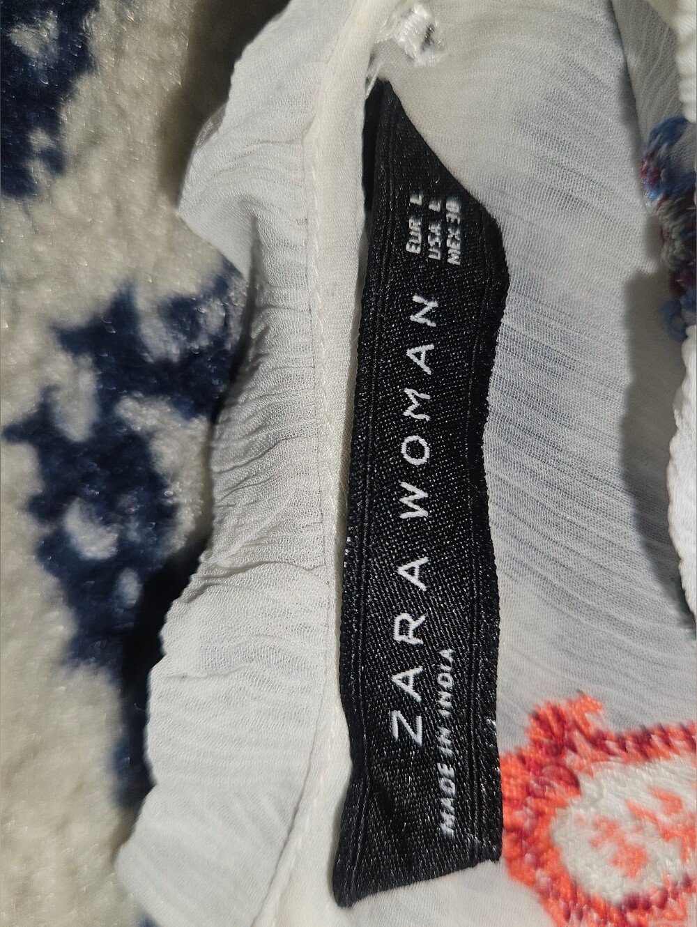 ZARA Boho Embroidered Floral Ruffle White Mini Dress - Picture 13 of 16